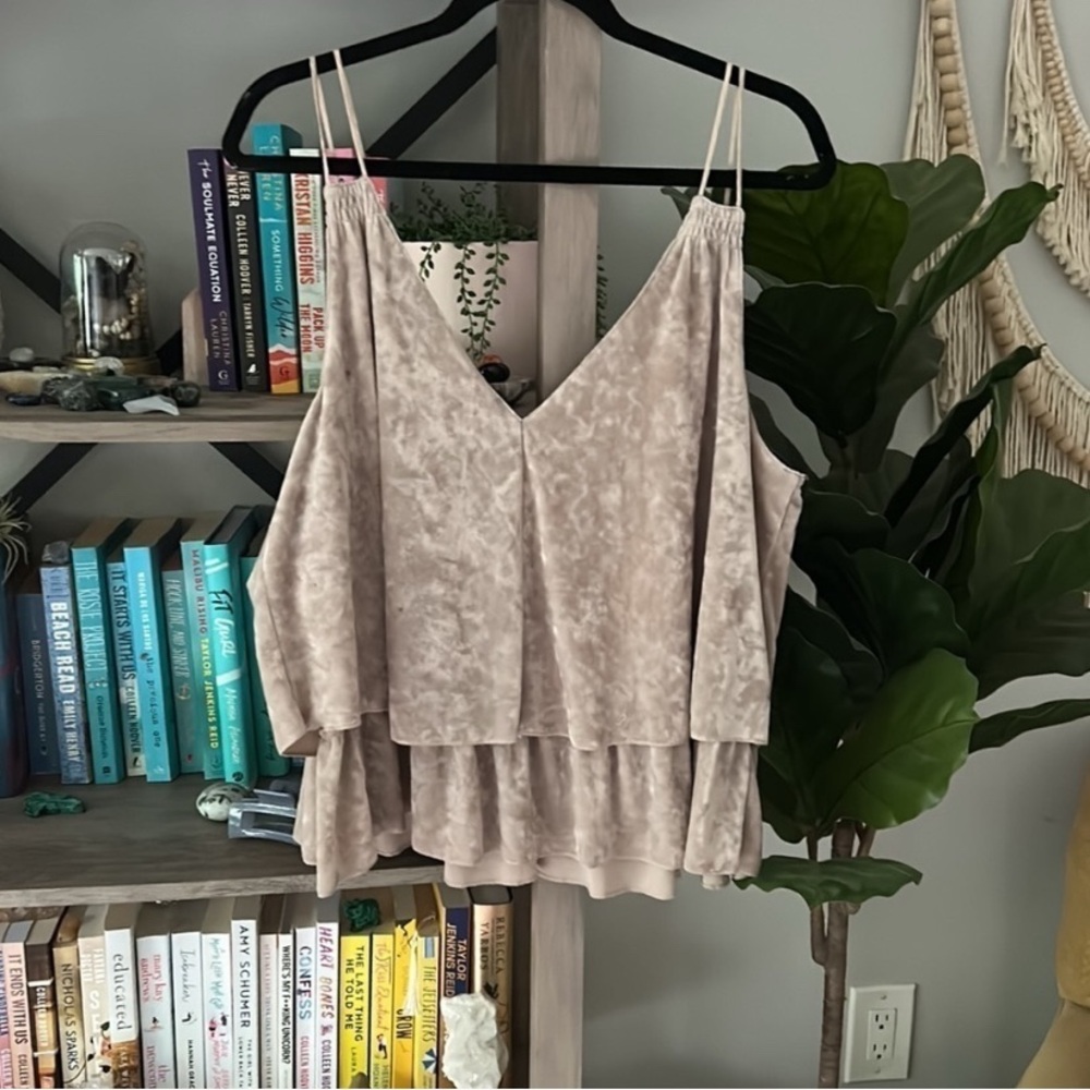 Aerie Velvet Tiered Camisole in Greige - Picture 4 of 4